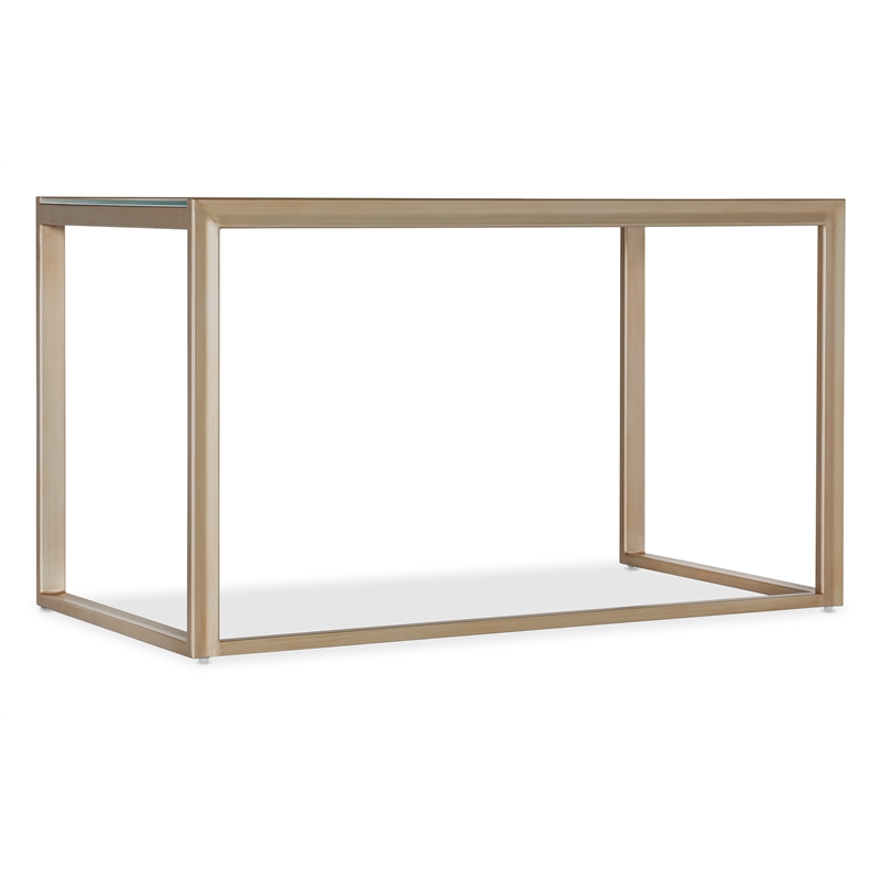 Bowery Hill Gold Glass Writing Desk with Floral Design 52
