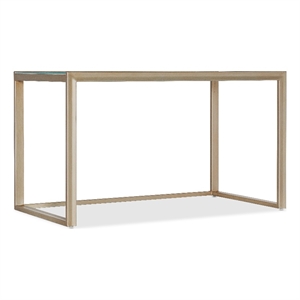 Bowery Hill Gold Glass Writing Desk with Floral Design 52&quot x 28&quot x 30.25&quot