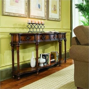 Bowery Hill 72&quot Hall Console in Medium Cherry Wood with Drawers