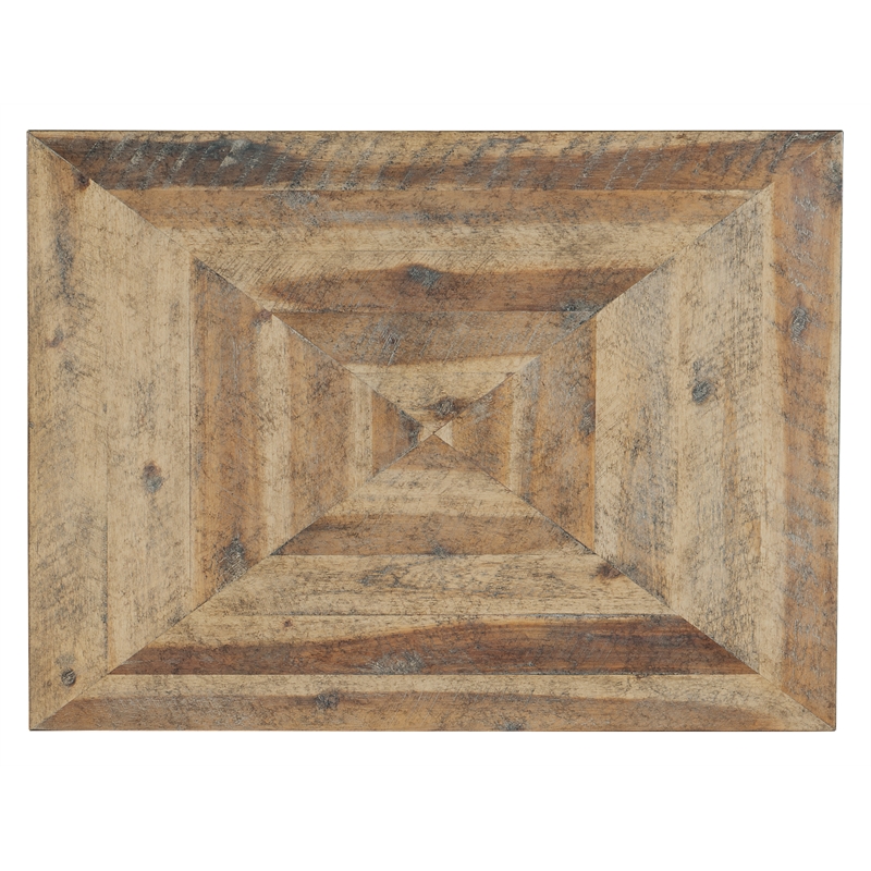 Bowery Hill St. Armand Rectangular End Table in Light Wood and Bronze