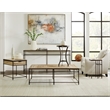 Bowery Hill St. Armand Rectangular End Table in Light Wood and Bronze