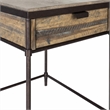 Bowery Hill St. Armand Rectangular End Table in Light Wood and Bronze