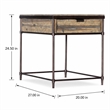 Bowery Hill St. Armand Rectangular End Table in Light Wood and Bronze