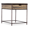 Bowery Hill St. Armand Rectangular End Table in Light Wood and Bronze