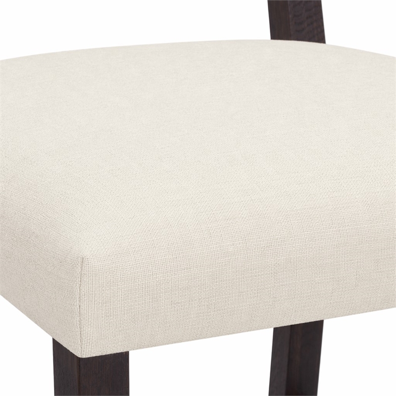 Bowery Hill Driftwood Upholstered Side Chair in Burnt Timber Finish