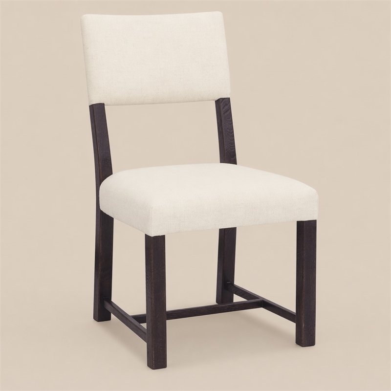 Bowery Hill Driftwood Upholstered Side Chair in Burnt Timber Finish