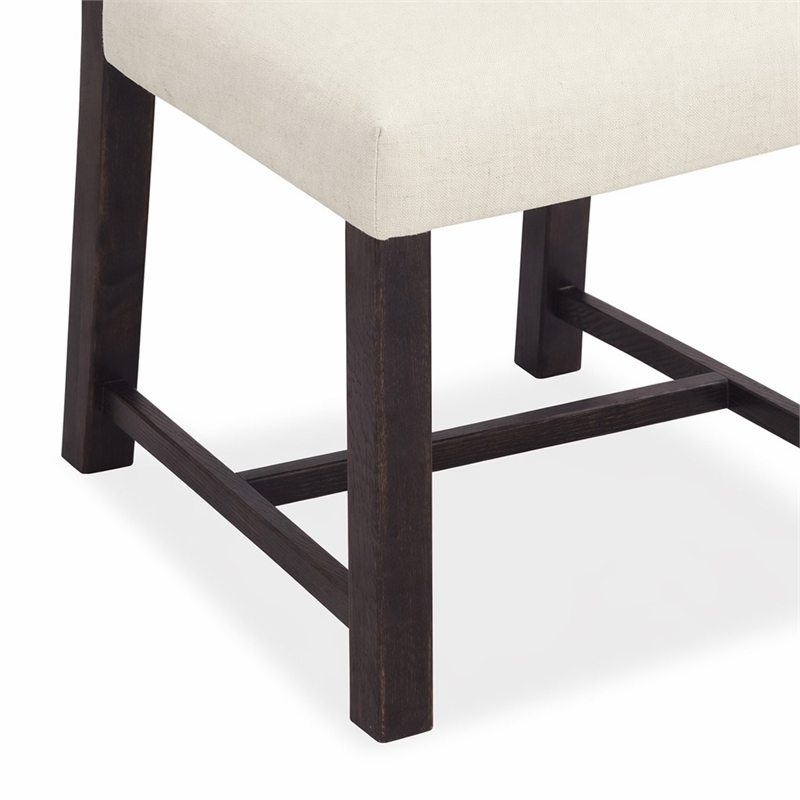 Bowery Hill Driftwood Upholstered Side Chair in Burnt Timber Finish