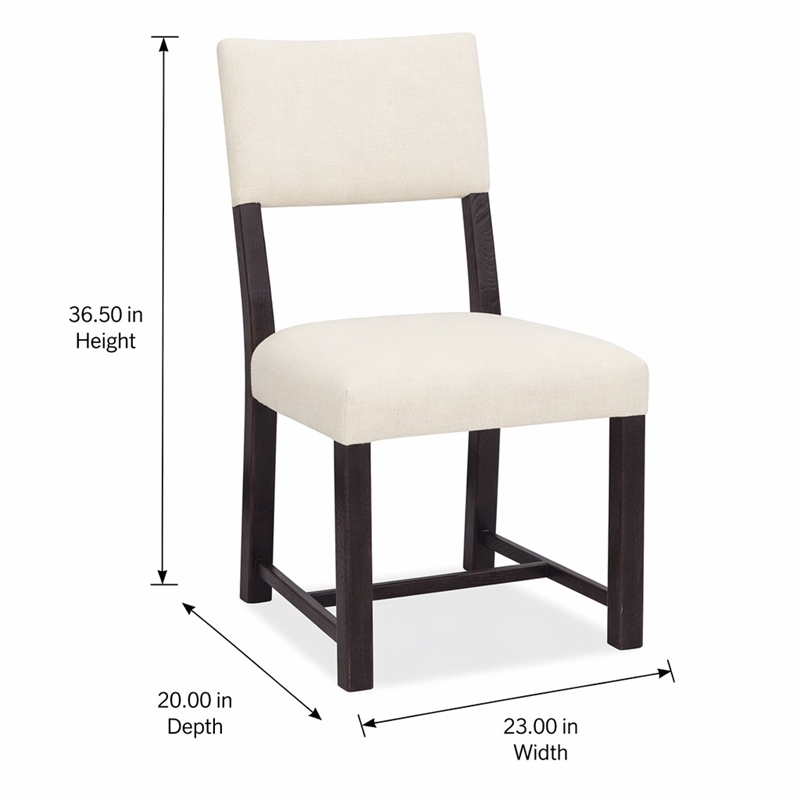 Bowery Hill Driftwood Upholstered Side Chair in Burnt Timber Finish