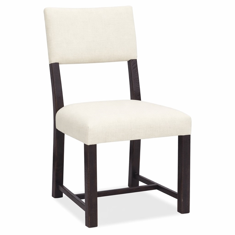 Bowery Hill Driftwood Upholstered Side Chair in Burnt Timber Finish