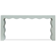 Bowery Hill Waverly Painted Console Table in Blue-Green Raffia Finish