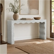 Bowery Hill Waverly Painted Console Table in Blue-Green Raffia Finish