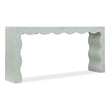 Bowery Hill Waverly Painted Console Table in Blue-Green Raffia Finish