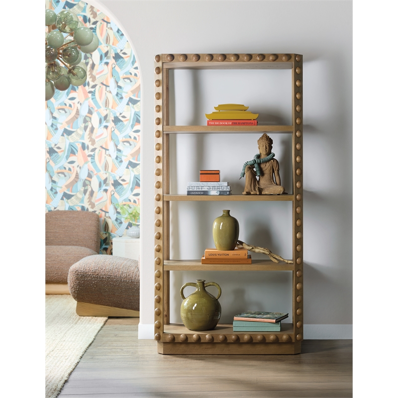 Bowery Hill Margo Etagere in Natural Wood Finish with 3 Shelves
