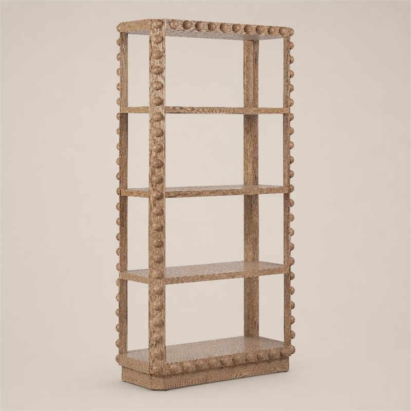 Bowery Hill Margo Etagere in Natural Wood Finish with 3 Shelves