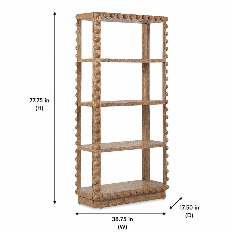 Bowery Hill Margo Etagere in Natural Wood Finish with 3 Shelves