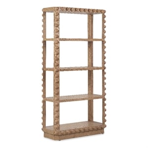 Bowery Hill Margo Etagere in Natural Wood Finish with 3 Shelves