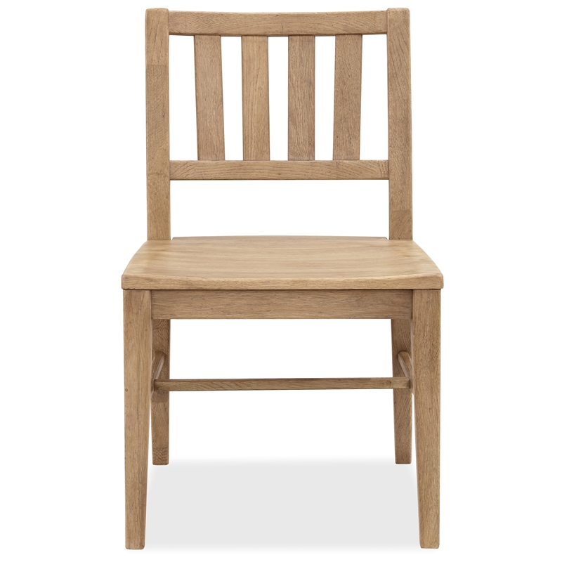Bowery Hill Driftwood Side Chair in Light Brown Slat-Back Design