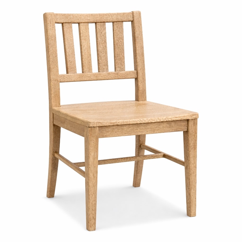 Bowery Hill Driftwood Side Chair in Light Brown Slat-Back Design