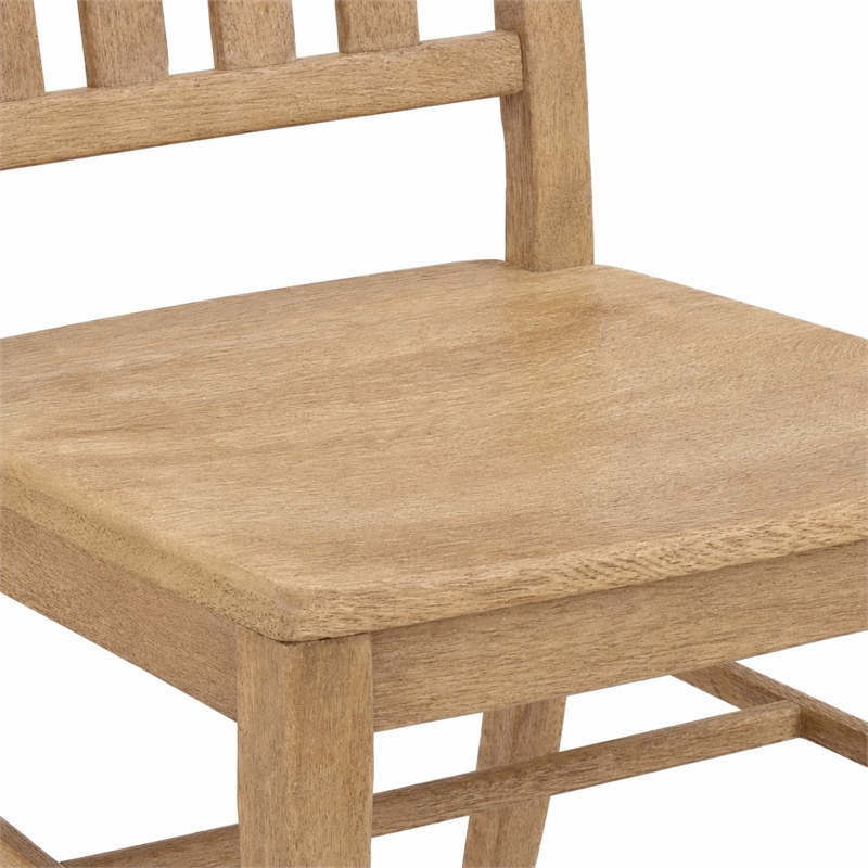Bowery Hill Driftwood Side Chair in Light Brown Slat-Back Design