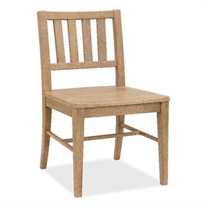 Bowery Hill Driftwood Side Chair in Light Brown Slat-Back Design