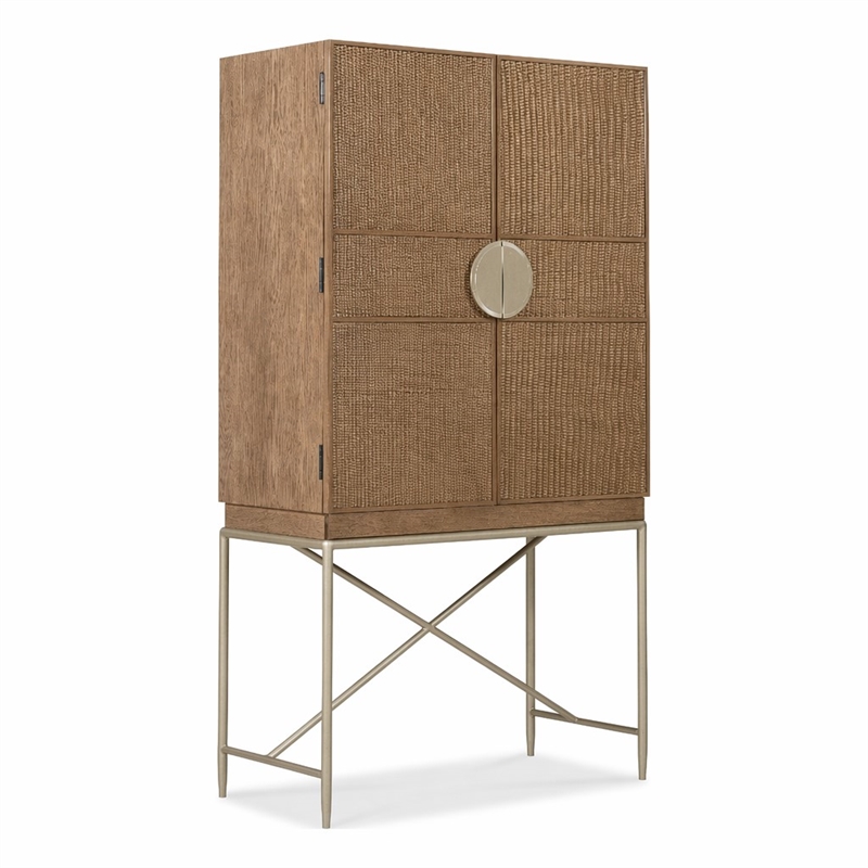 Bowery Hill Secretary Desk in Medium Brown Wood with White Oak Veneers