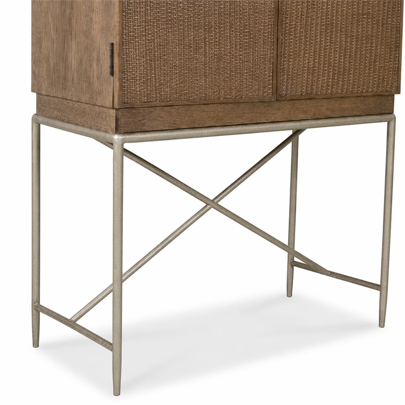 Bowery Hill Secretary Desk in Medium Brown Wood with White Oak Veneers