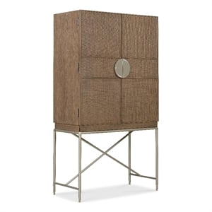 Bowery Hill Secretary Desk in Medium Brown Wood with White Oak Veneers