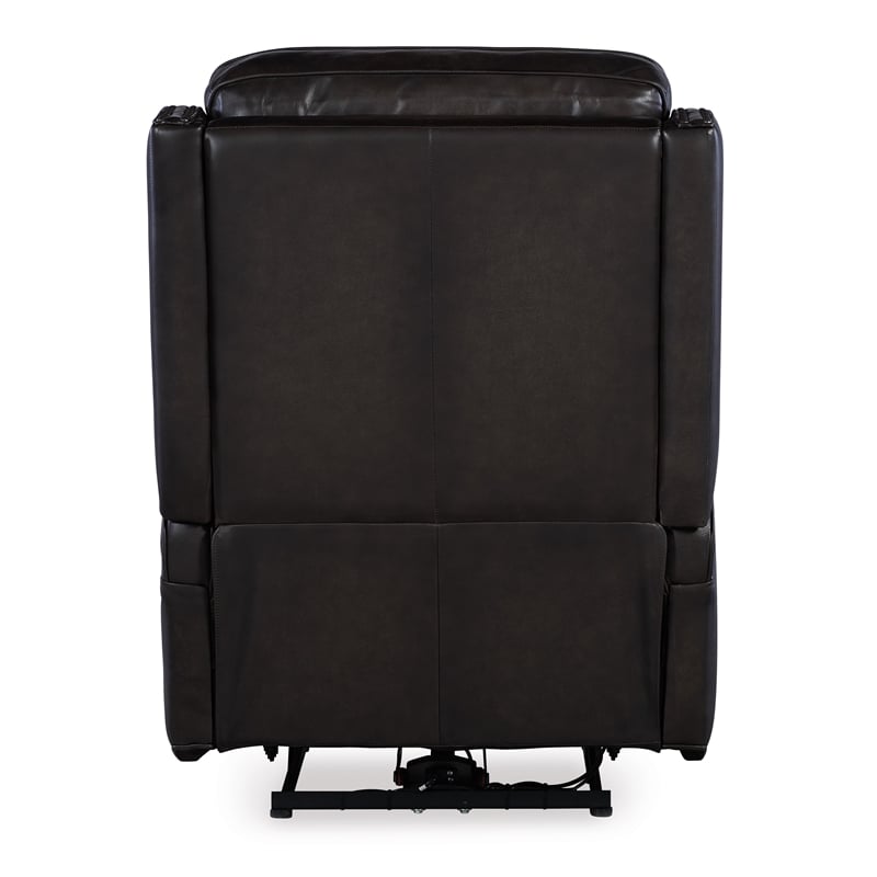 Bowery Hill Power Recliner with Power Headrest in Gray Leather