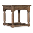 Bowery Hill Americana Rectangular Wood End Table in Distressed Brown