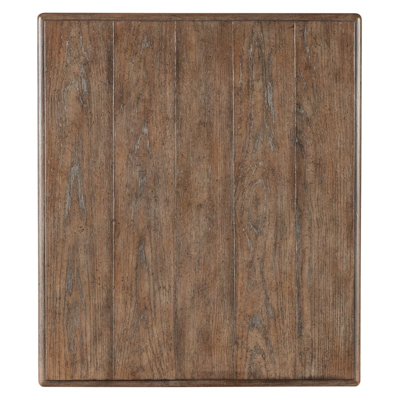 Bowery Hill Americana Rectangular Wood End Table in Distressed Brown