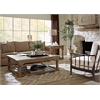 Bowery Hill Americana Rectangular Wood End Table in Distressed Brown