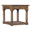 Bowery Hill Americana Rectangular Wood End Table in Distressed Brown