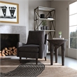 Bowery Hill Pyramid Side Table Mango Wood Dark Finish with Fixed Shelf