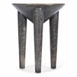 Bowery Hill Pyramid Side Table Mango Wood Dark Finish with Fixed Shelf