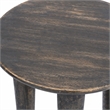 Bowery Hill Pyramid Side Table Mango Wood Dark Finish with Fixed Shelf