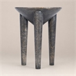 Bowery Hill Pyramid Side Table Mango Wood Dark Finish with Fixed Shelf