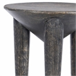 Bowery Hill Pyramid Side Table Mango Wood Dark Finish with Fixed Shelf