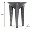 Bowery Hill Pyramid Side Table Mango Wood Dark Finish with Fixed Shelf