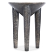 Bowery Hill Pyramid Side Table Mango Wood Dark Finish with Fixed Shelf