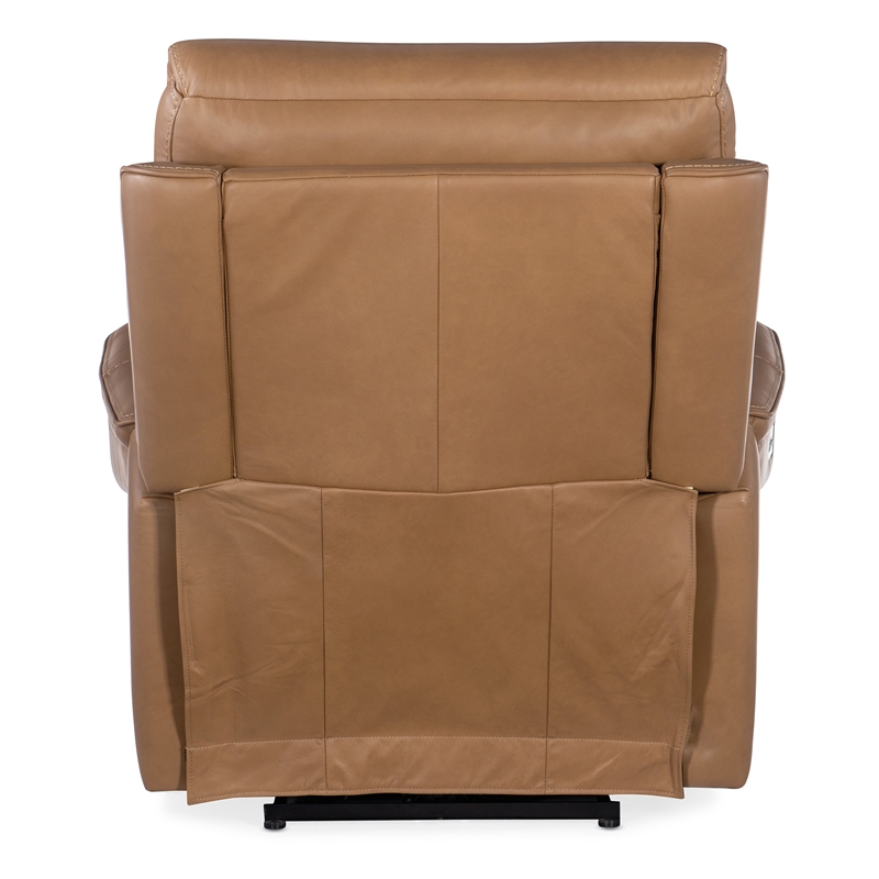 Bowery Hill Zero Gravity Power Recliner with Power Headrest in Brown Leather