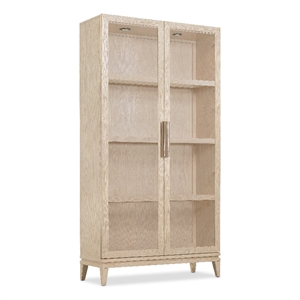 Bowery Hill Display Cabinet with LED Lighting Natural Wood and Glass