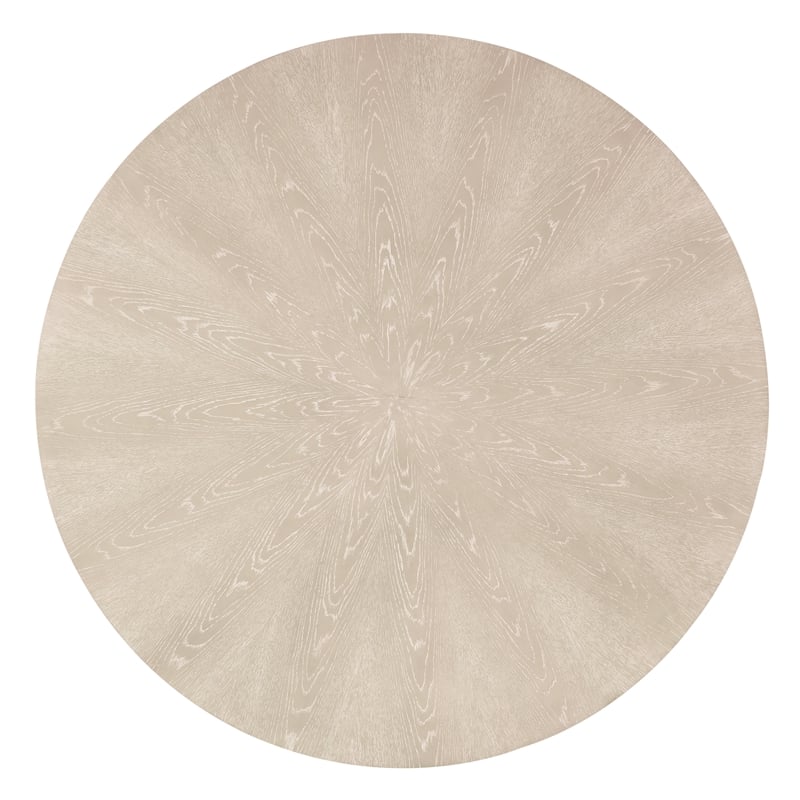 Bowery Hill Nouveau Chic Round Pedestal Dining Table in Sandstone Finish