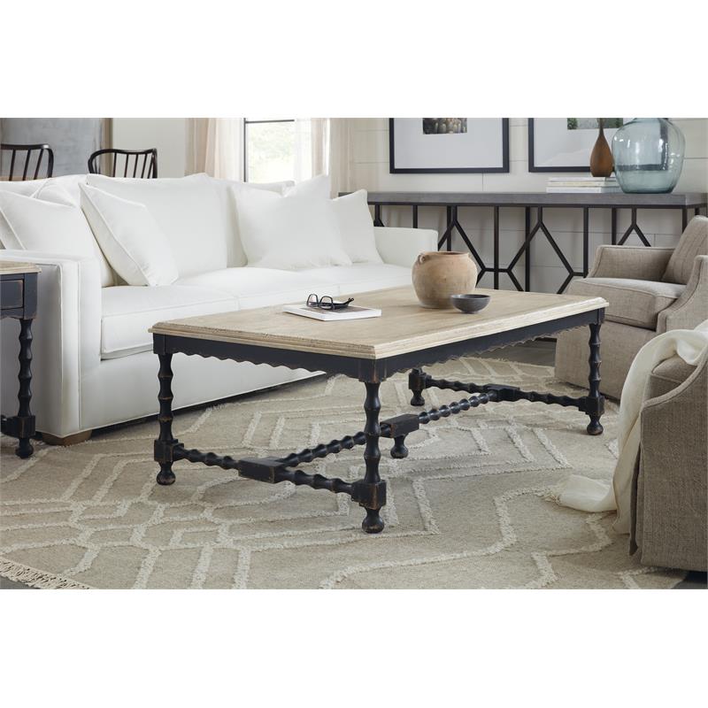 Bowery Hill Rectangle Living Room Cocktail Table in Timeworn Gray