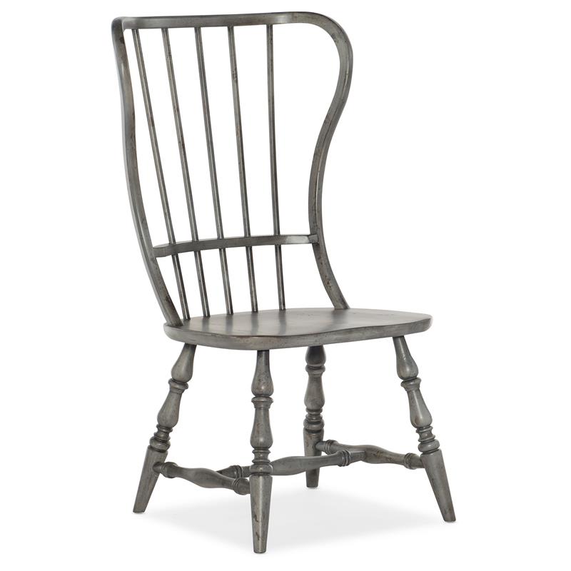 Bowery Hill Dining Room Spindle Back Side Chair in Timeworn Gray