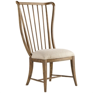 Bowery Hill Tall Spindle Dining Side Chair in Medium Brown Wood Finish