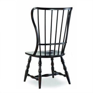 Bowery Hill Spindle Style Hardwood Dining Chair in Ebony Finish