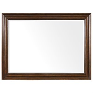 Bowery Hill Traditional Landscape Mirror in Mahogany Veneer Finish