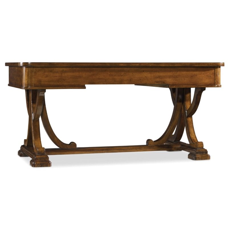 Bowery Hill 3 Drawer Writing Desk with Keyboard Drawer in Medium Wood