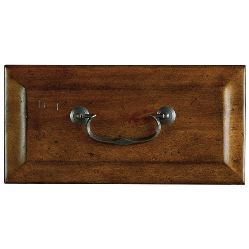 Bowery Hill 3 Drawer Writing Desk with Keyboard Drawer in Medium Wood
