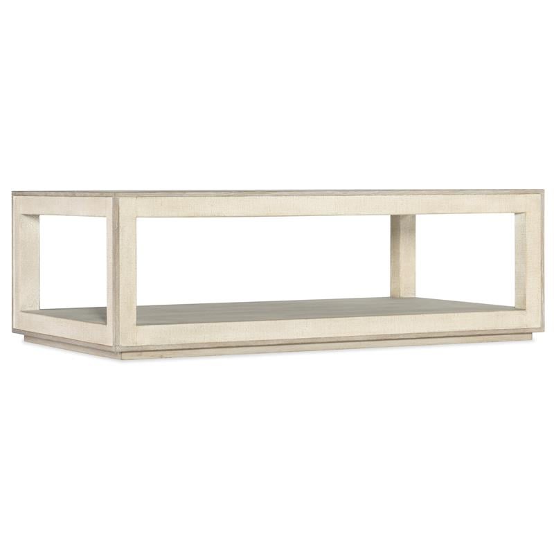 Bowery Hill Rectangle Cocktail Table with Casters in Pebble and Taupe